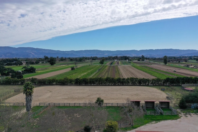 surrounding community featuring an enclosed area, a rural view, and a mountain view