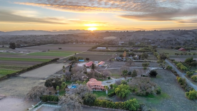 drone / aerial view featuring a rural view