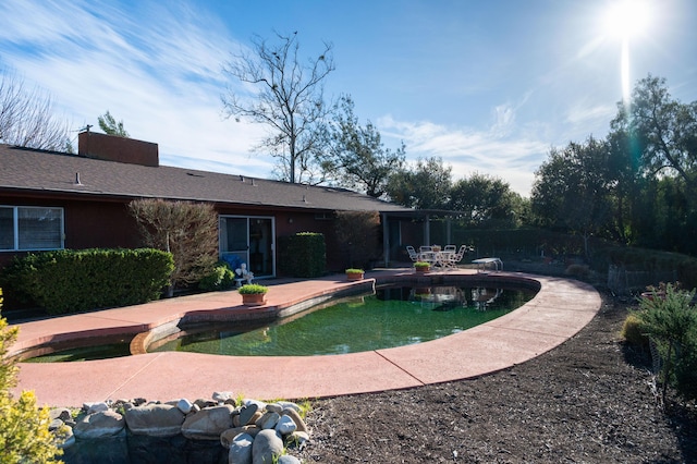 pool featuring a patio and a diving board