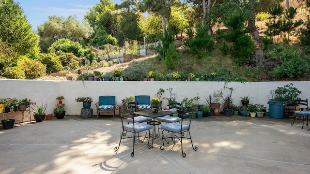 view of patio with fence