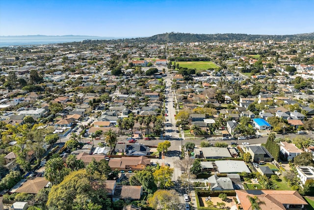 birds eye view of property with a residential view