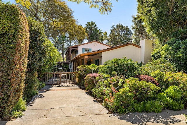 view of home's exterior with stucco siding