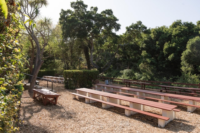 view of home's community with fence