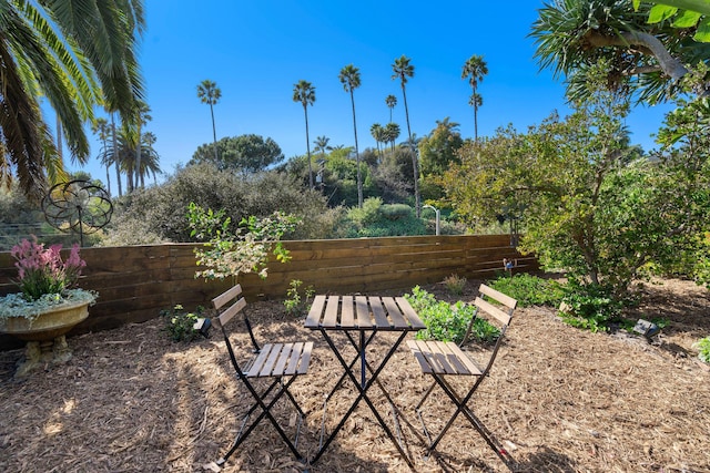 view of yard featuring fence