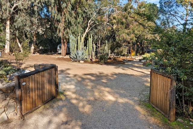 view of yard with a gate