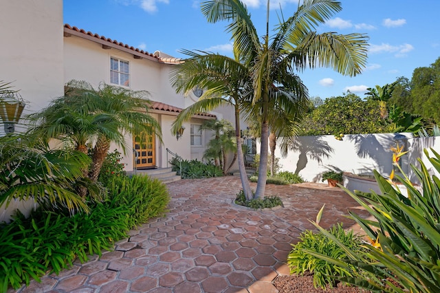 view of patio / terrace featuring fence