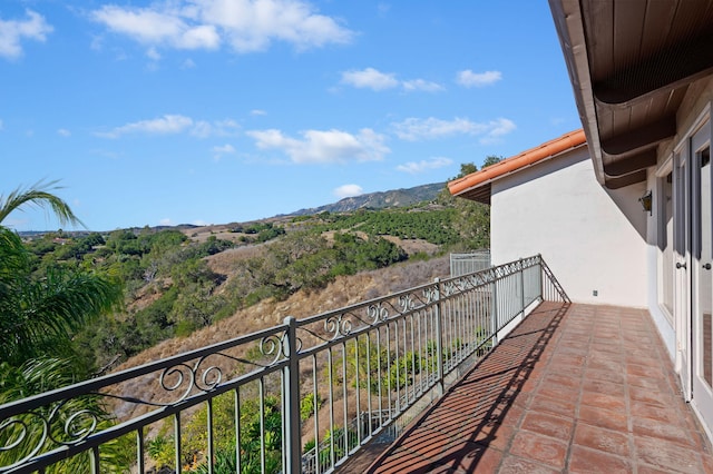 balcony with a mountain view