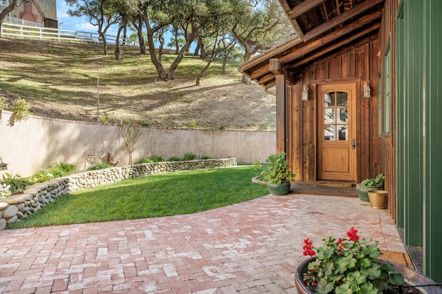 view of patio with fence