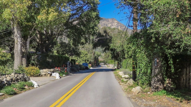 view of road featuring a mountain view