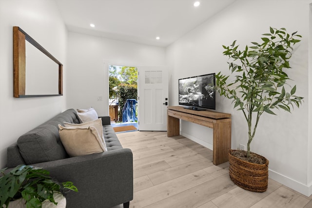 334 W Mission St, Santa Barbara, CA 93101 - living area featuring light wood-style floors, recessed lighting, and baseboards