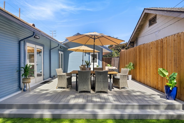 334 W Mission St, Santa Barbara, CA 93101 - wooden deck featuring outdoor dining area