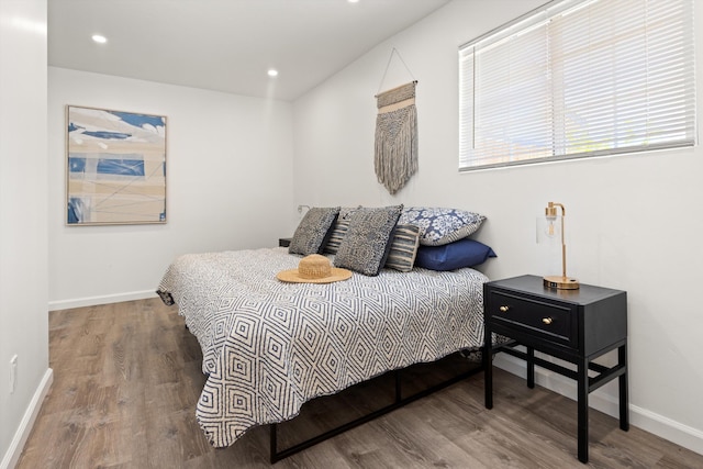 334 W Mission St, Santa Barbara, CA 93101 - bedroom with wood finished floors, baseboards, and recessed lighting