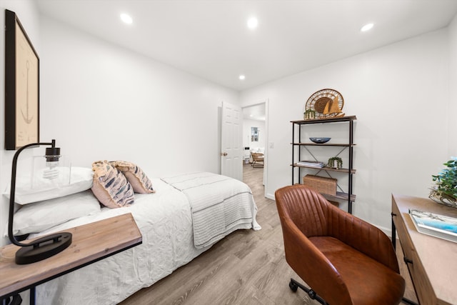 334 W Mission St, Santa Barbara, CA 93101 - bedroom with light wood-style flooring and recessed lighting