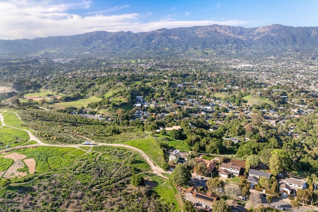 aerial view with a mountain view