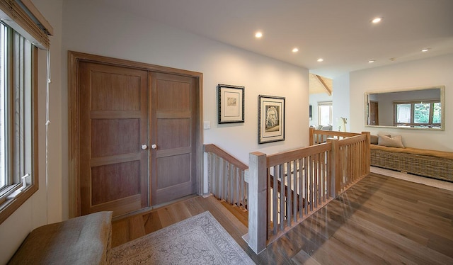 741 Saddle Ln, Ojai, CA 93023 - entryway with wood finished floors and recessed lighting