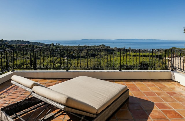 1060 Ladera Ln, Santa Barbara, CA 93108 - view of patio / terrace with a water view and a balcony