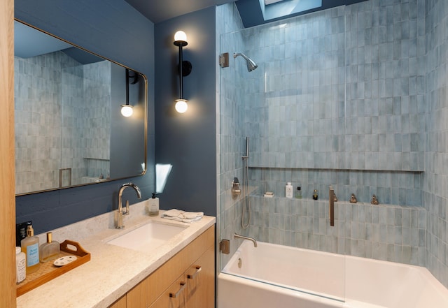 216 E Matilija St, Ojai, CA 93023 - bathroom with washtub / shower combination and vanity