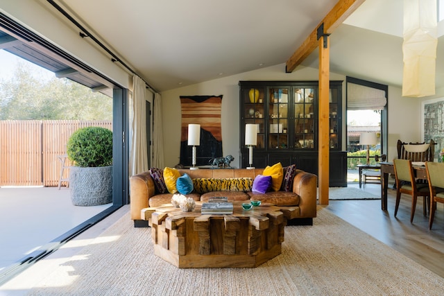 216 E Matilija St, Ojai, CA 93023 - interior space with beamed ceiling