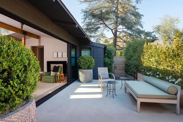 216 E Matilija St, Ojai, CA 93023 - view of patio with an outdoor living space