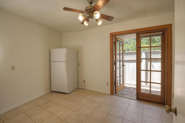 840 Mission Canyon Rd, Santa Barbara, CA 93105 - interior space featuring baseboards, light tile patterned flooring, and ceiling fan