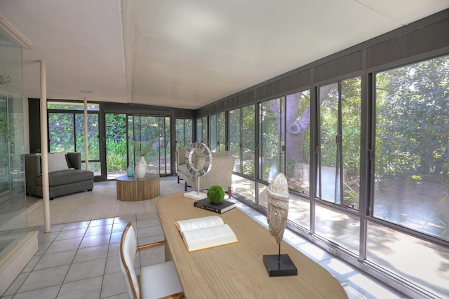840 Mission Canyon Rd, Santa Barbara, CA 93105 - unfurnished sunroom with tile patterned floors and floor to ceiling windows