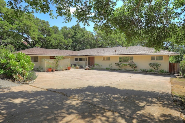 840 Mission Canyon Rd, Santa Barbara, CA 93105 - single story home with driveway, stucco siding, and fence
