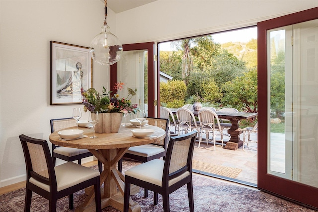 view of dining area