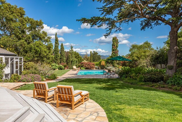 935 Arcady Rd, Santa Barbara, CA 93108 - view of yard with a patio area and an outdoor pool