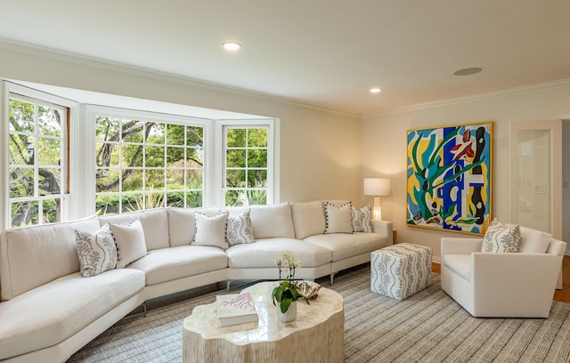 935 Arcady Rd, Santa Barbara, CA 93108 - living room with recessed lighting and crown molding