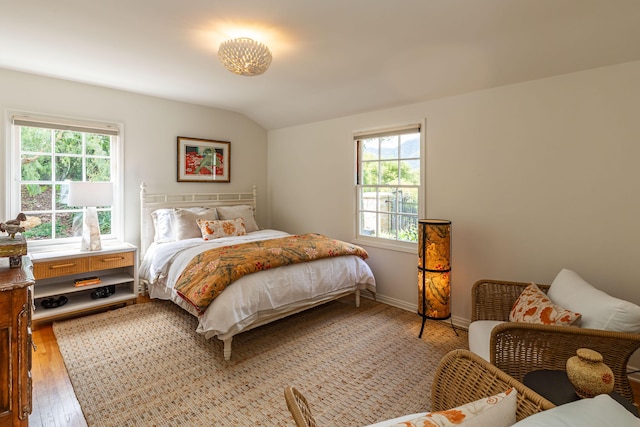 935 Arcady Rd, Santa Barbara, CA 93108 - bedroom with light wood-style flooring, baseboards, and lofted ceiling