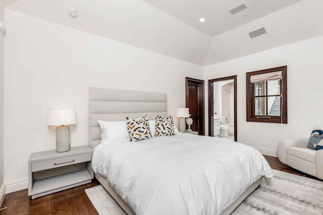 2084 E Valley Rd, Montecito, CA 93108 - bedroom featuring wood finished floors, ensuite bathroom, baseboards, and visible vents