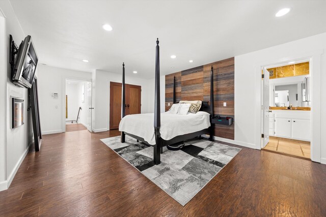 1435 Sycamore Canyon Rd, Santa Barbara, CA 93108 - bedroom with wood finished floors, recessed lighting, and baseboards