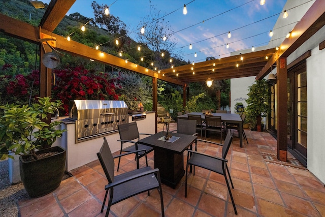 1435 Sycamore Canyon Rd, Santa Barbara, CA 93108 - view of patio / terrace with outdoor dining space, exterior kitchen, and area for grilling