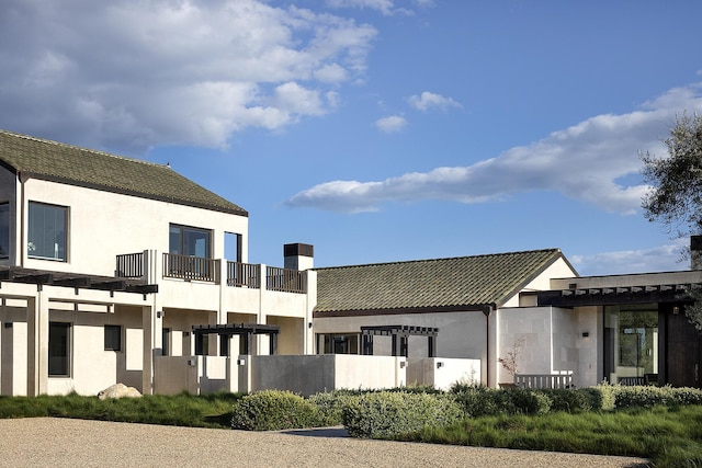 2794 Kara Ln, Solvang, CA 93463 - rear view of house featuring stucco siding and a chimney
