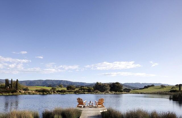2794 Kara Ln, Solvang, CA 93463 - water view with a dock and a mountain view
