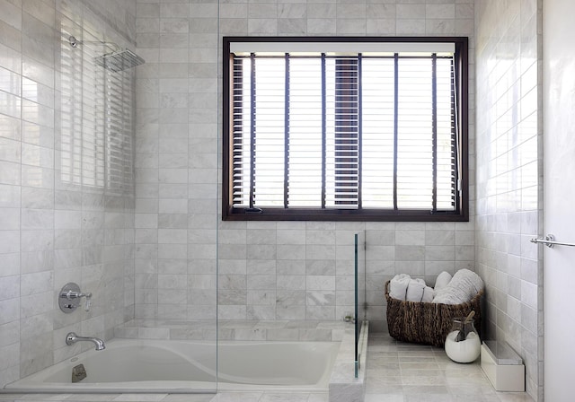2794 Kara Ln, Solvang, CA 93463 - bathroom with a healthy amount of sunlight, a bathtub, and walk in shower