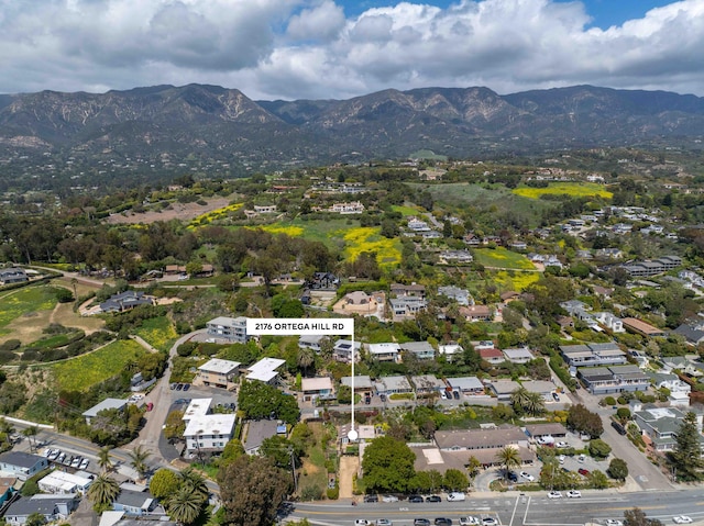 bird's eye view with a mountain view and a residential view