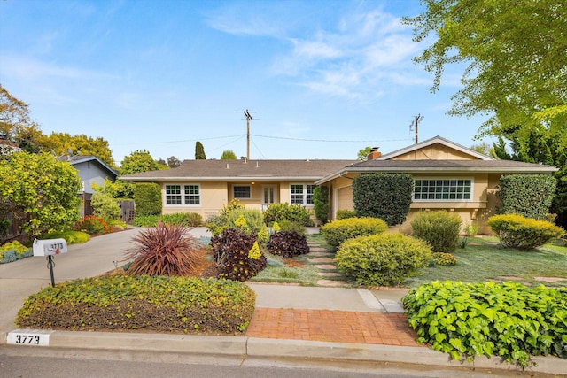 ranch-style house with stucco siding