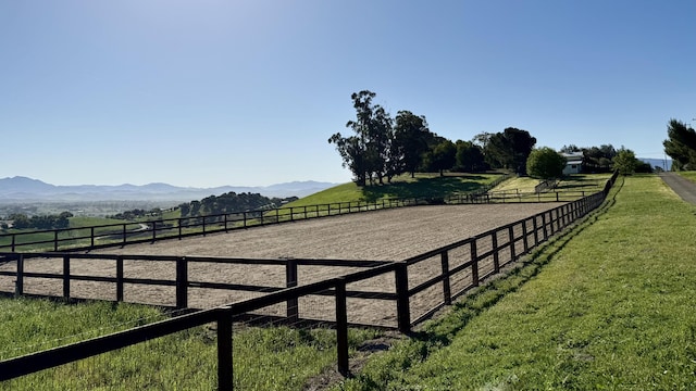 2852 Tapadero Rd, Solvang, CA 93463 - view of property's community featuring a rural view, a lawn, an enclosed area, and a mountain view