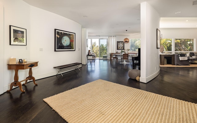 1776 Eucalyptus Hill Rd, Santa Barbara, CA 93103 - hallway with wood finished floors, baseboards, and recessed lighting