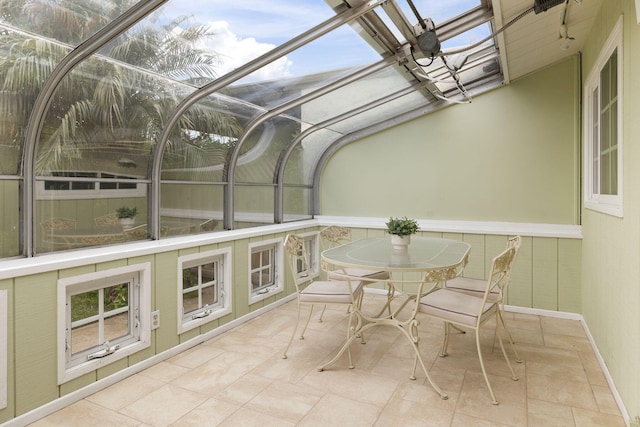 view of unfurnished sunroom