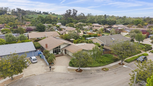 aerial view featuring a residential view