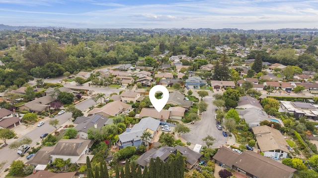 aerial view with a residential view