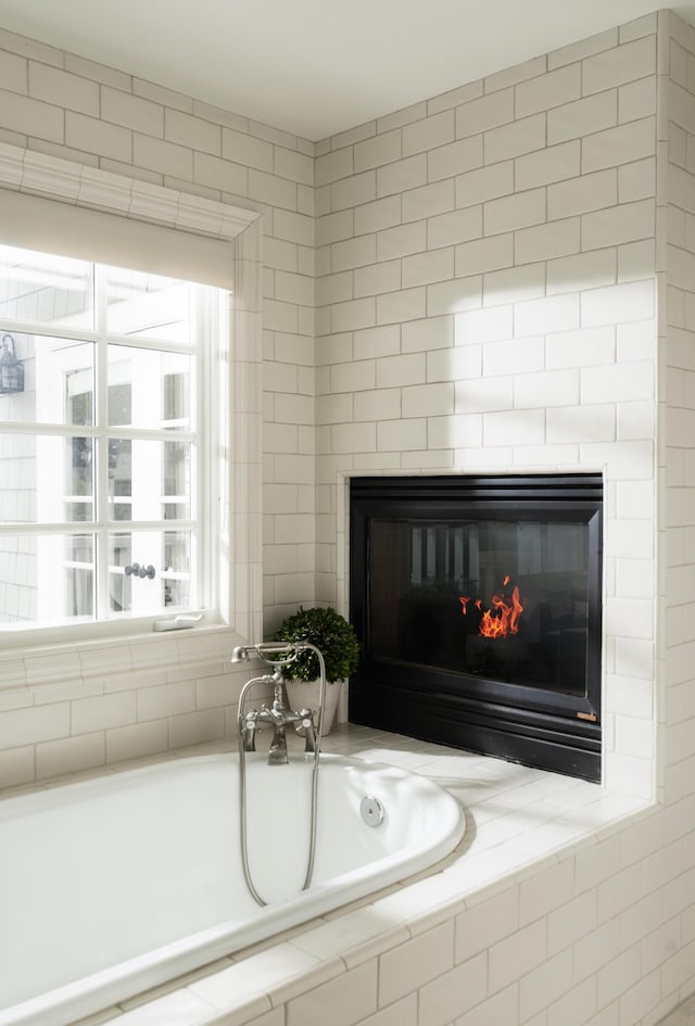 2749 Sycamore Canyon Rd, Santa Barbara, CA 93108 - room details featuring a garden tub and a glass covered fireplace