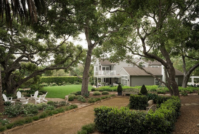 2749 Sycamore Canyon Rd, Santa Barbara, CA 93108 - exterior space featuring a yard, a patio, and an outdoor fire pit