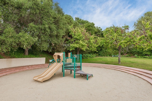 communal playground with a yard