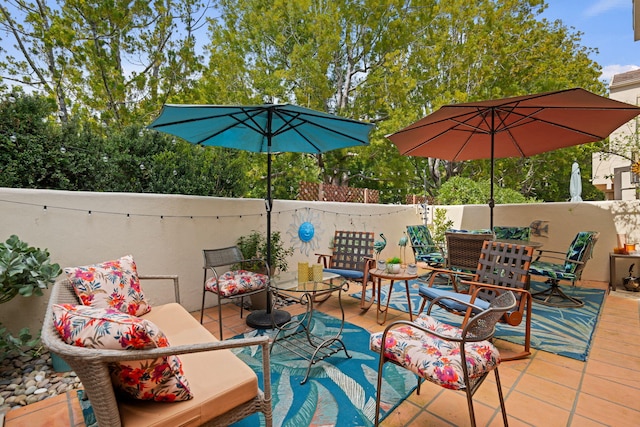 view of patio / terrace featuring a fenced backyard