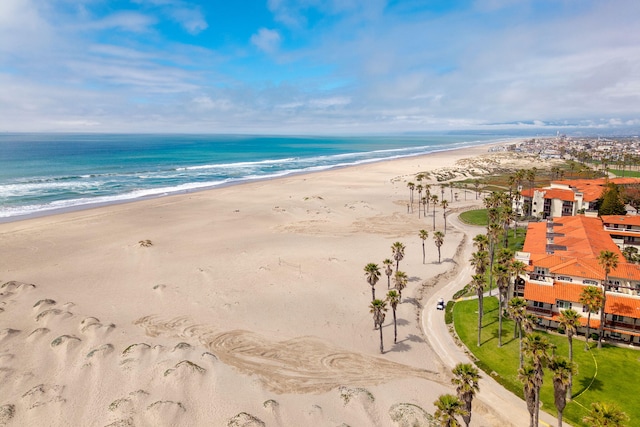property view of water with a beach view