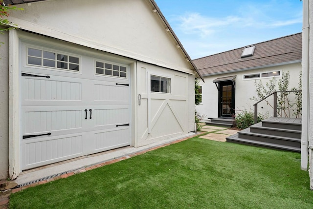 view of garage