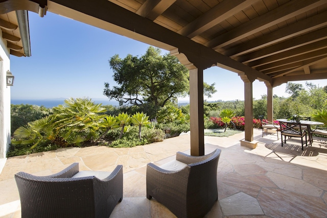 view of patio with outdoor dining area